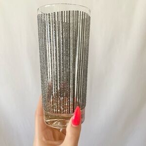 VINTAGE 1960'S GEORGES BRIARD 'ICICLE' HIGH BALL GLASSES IN BLACK LOT OF 12